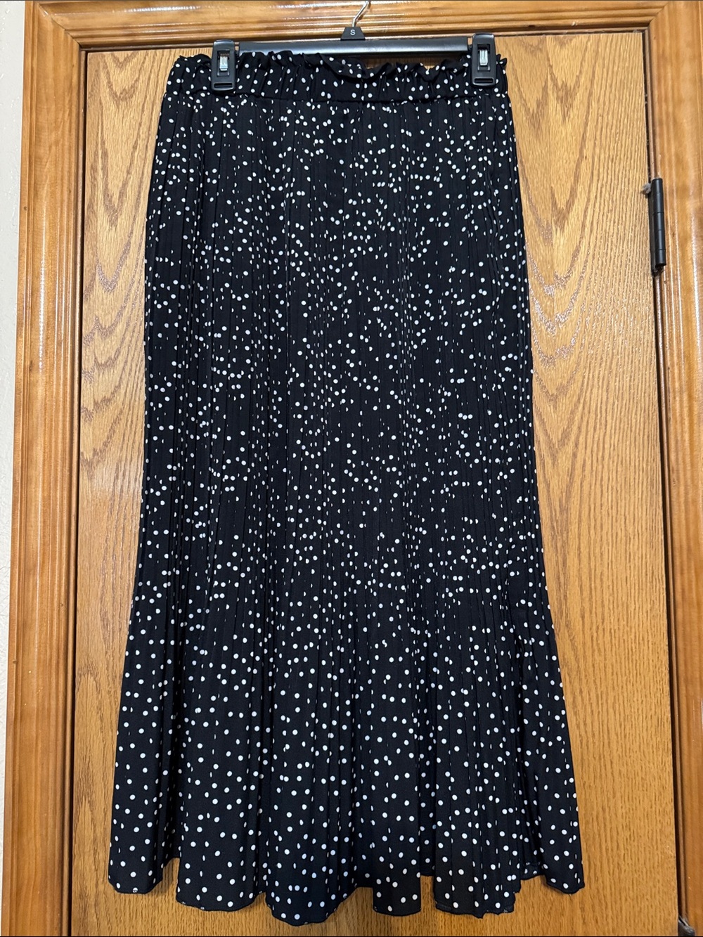 Black Polka Dot Maxi Skirt